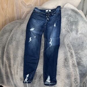 KanCan Dark Blue Distressed Skinny Jeans